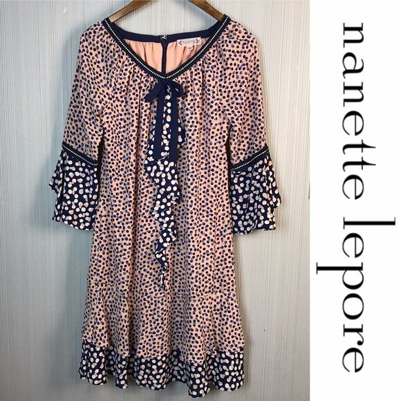 Nanette Lepore Tunic Ruffled Sleeve Dress 4 - Picture 1 of 8